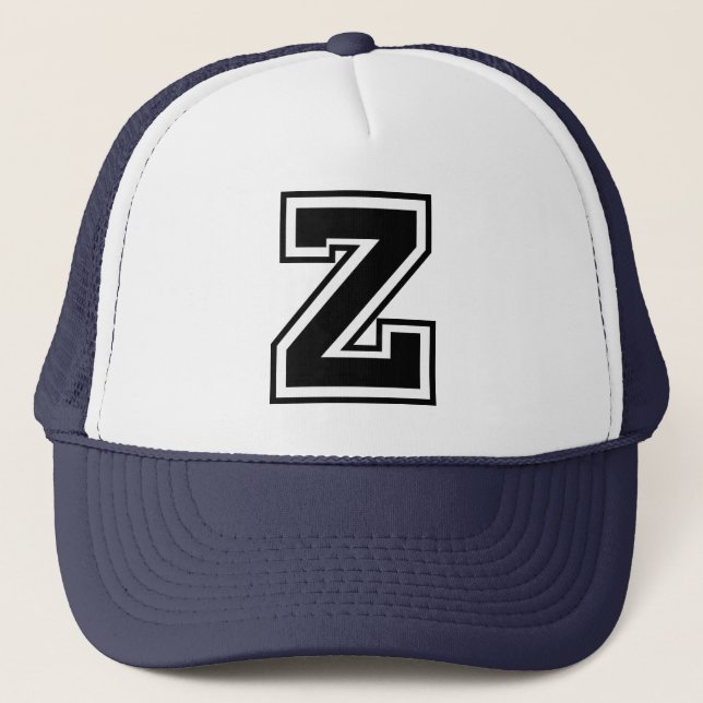 Retro Classic "Z" Monogramm Truckerkappe (Vorderseite)
