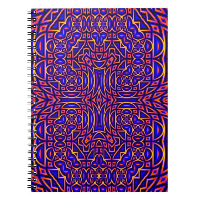 Retro Classy Kaleidoscope Muster Notizblock (Vorderseite)