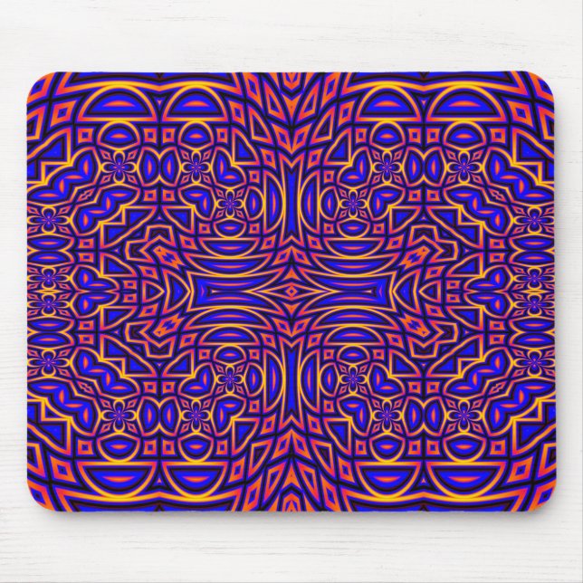 Retro Classy Kaleidoscope Pattern Design Mousepad (Vorne)