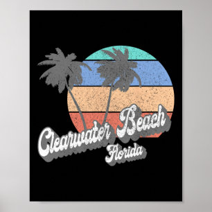 Retro Clearwater Beach Florida Fl Vintage Strand A Poster