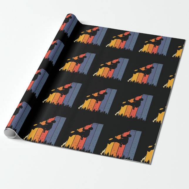 Retro Climbing Bouldering Rock Climbing Geschenkpapier (Ungerollt)