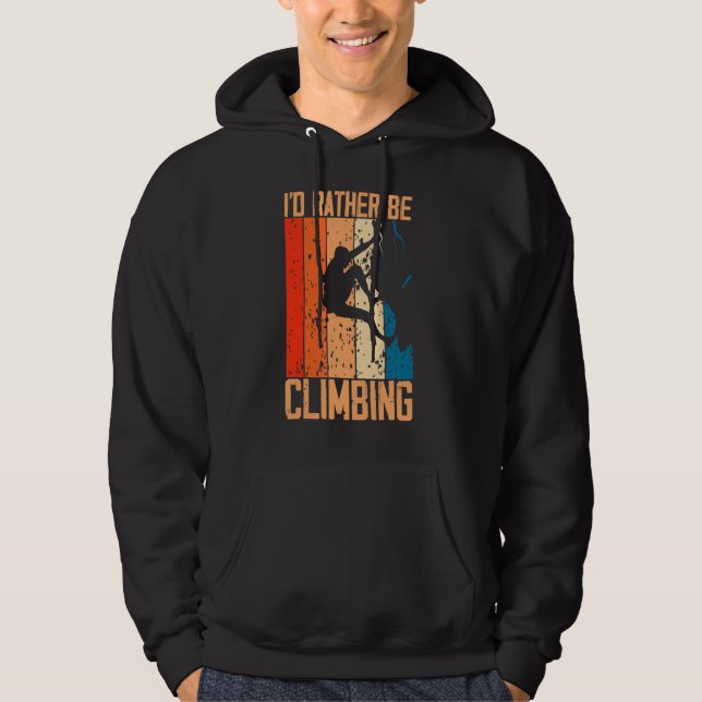 Retro Climbing Vintag Bouldering Rock Climber Hoodie (Vorderseite)