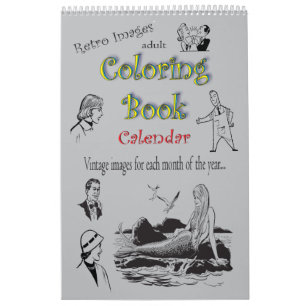 Retro Clip Art Aduloring Coloring Book Kalender