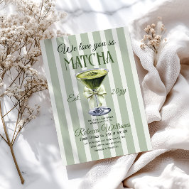Retro Club Olive Bow Liebe Matcha Babydusche Einladung