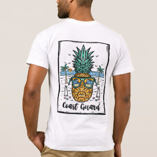 Retro Coast Guard Beach Artwork auf beiden Seiten T-Shirt