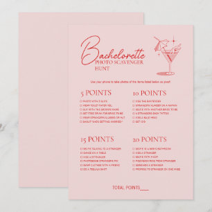 Retro Cocktail Bachelorette Spielspazierweg Einladung