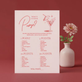 Retro Cocktail Bachelorette Was ist in Ihrer Tasch Einladung