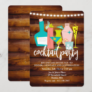 Retro-Cocktail-Getränke Cocktailparty-Einladung Einladung