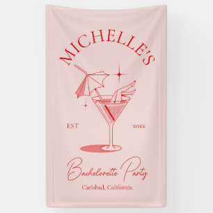 Retro Cocktail Junggeselinnen-Abschied Banner