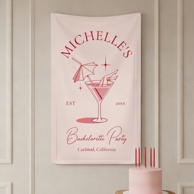 Retro Cocktail Junggeselinnen-Abschied Banner (Von Creator hochgeladen)
