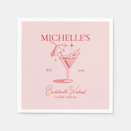 Retro Cocktail Junggeselinnen-Abschied Serviette