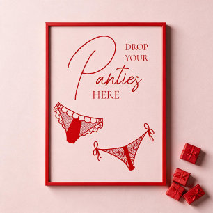 Retro-Cocktail-Junggesellinnenabschied-Panty-Spiel Poster