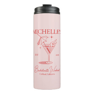 Retro-Cocktail-Junggesellinnenabschied Thermosbecher