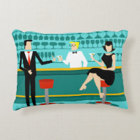 Retro Cocktail Lounge Accent Coussin