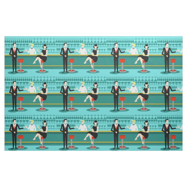 Retro Cocktail Lounge Fabric Stoff (Fat Quarter (45,7 x 55,9 cm))