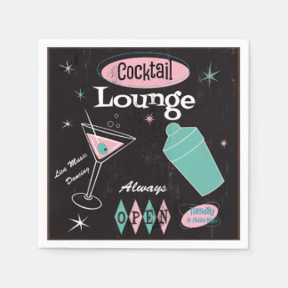 Retro Cocktail Lounge Napkins Serviette