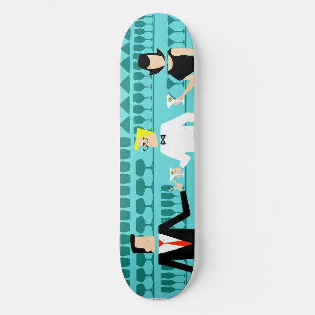 Retro Cocktail Lounge Skateboard (Vorderseite)