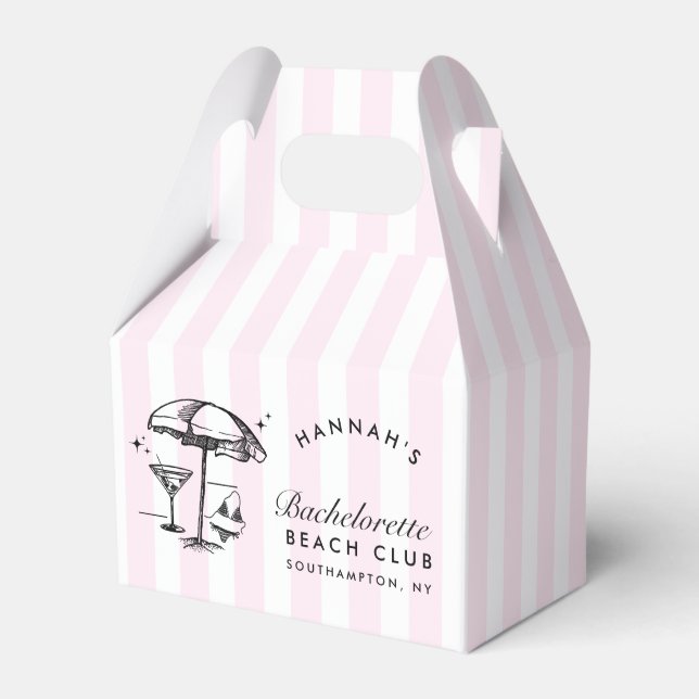 Retro Cocktail Moderner Bacheloretto Schwarz & Pin Geschenkschachtel (Vorderseite)