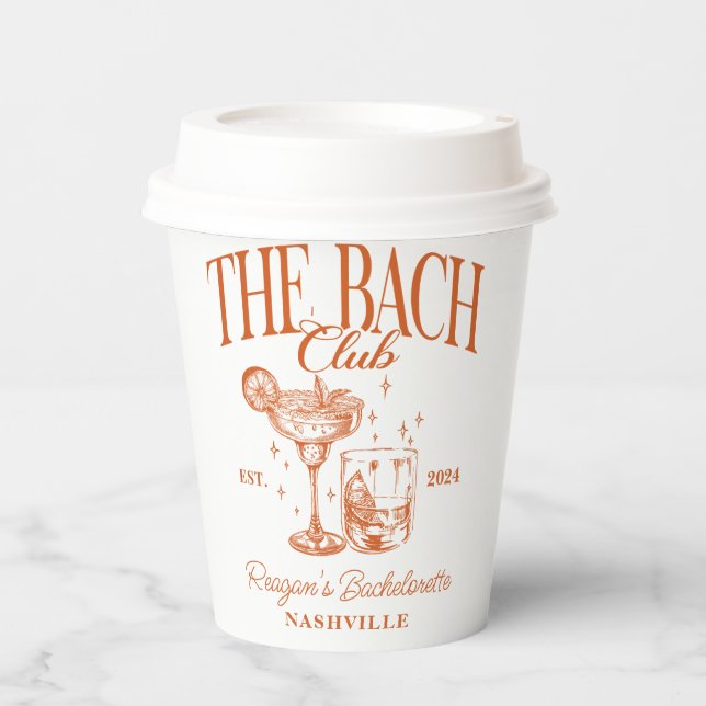 Retro Cocktail Orange Custom Pappbecher (Vorderseite)