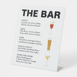 Retro Cocktail Pedestal Schild