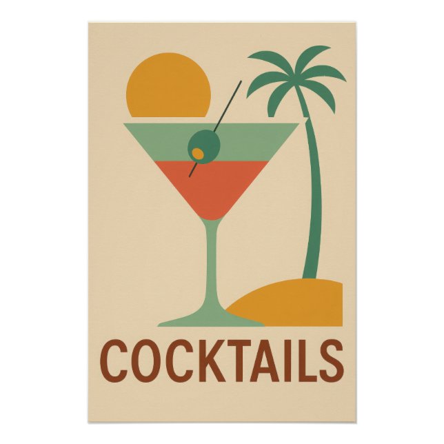 Retro Cocktail Poster (Vorderseite)