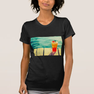 Retro-Cocktail-Sonnenuntergang Bar T-Shirt