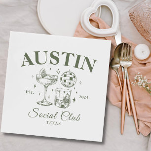 Retro Cocktail und Diskothek Ball Junggeselinnen-A Serviette