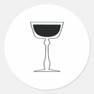 Retro Cocktailglas Etikett, Mixgetränk, Prost Runder Aufkleber