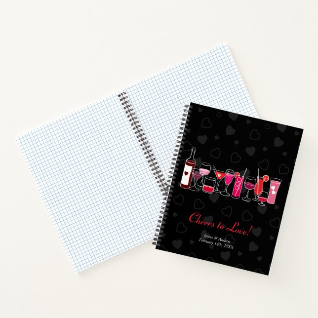 Retro Cocktails Valentine Drinks Notizbuch (Innenseite)