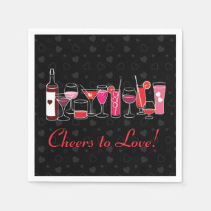 Retro-Cocktails zum Valentinstag Party Serviette