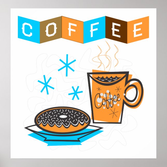 Retro Coffee and Donut Poster (Vorne)