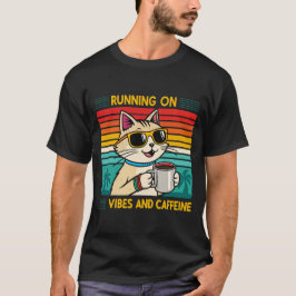 Retro Coffee Cat Vibes - Coffeine Lover Men's T-Shirt