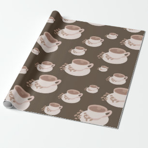 Retro Coffee Cup Saucer Hot Chocolate Geschenk Geschenkpapier