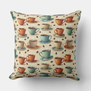 Retro Coffee Cups Kissen