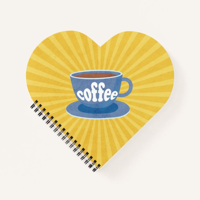 Retro Coffee Design Notebook Notizbuch (Vorderseite)