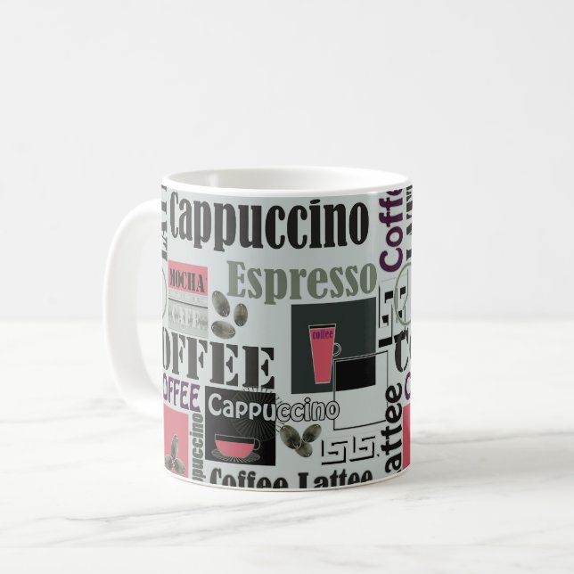 retro coffee kitchen pattern for espresso latte  kaffeetasse (Vorderseite Links)