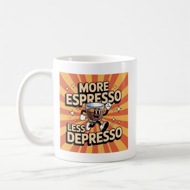 Retro Coffee Lover Design mit Coffein Vibes Kaffeetasse (Links)