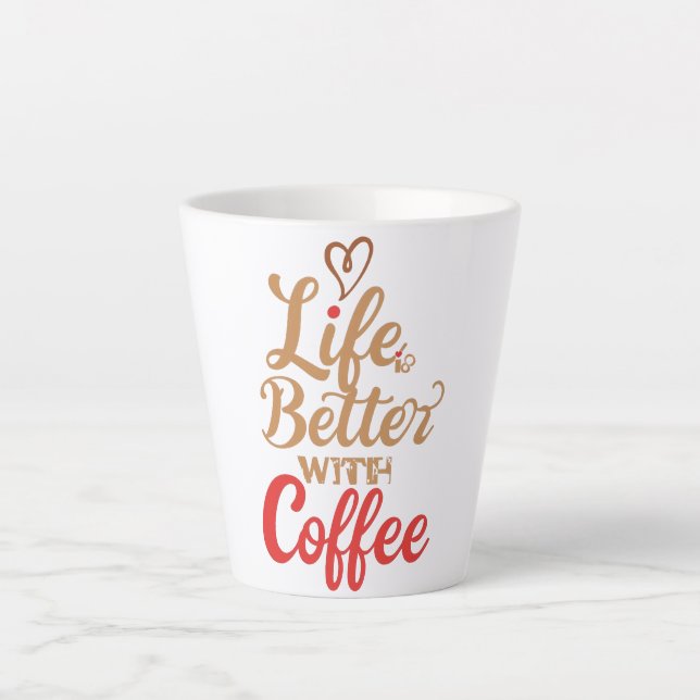Retro Coffee Lover Typography Milchtasse (Vorderseite)