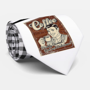 Retro Coffee Necktie Krawatte