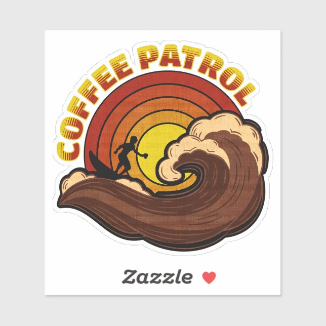 Retro Coffee Patrol Aufkleber (Blatt)