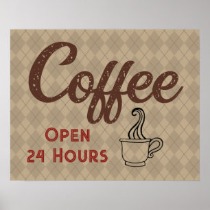 Retro Coffee Shop Art Poster