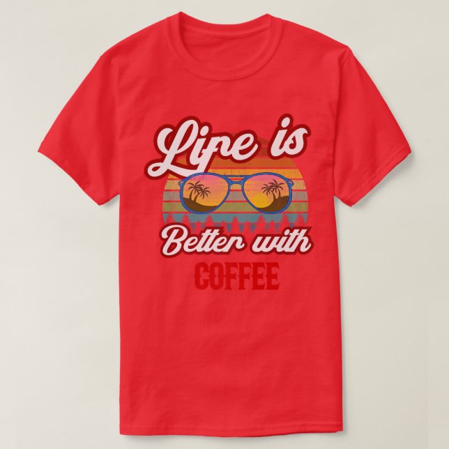 Retro Coffee Sunset T-Shirt (Design vorne)