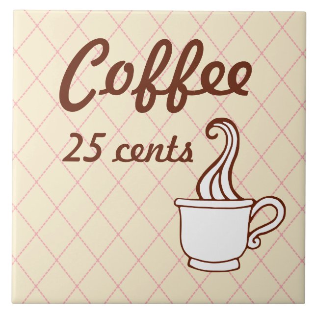 Retro Coffee Trivet Tile Fliese (Vorderseite)