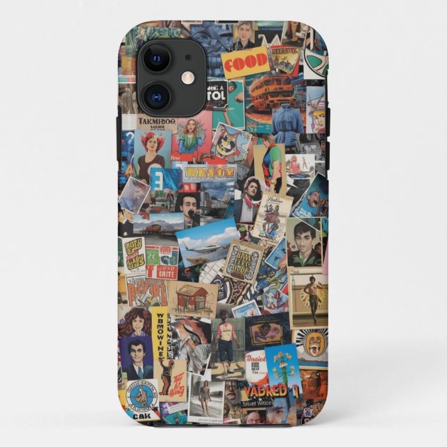 Retro Collage Art Mobile Fall Case-Mate iPhone Hülle (Rückseite)