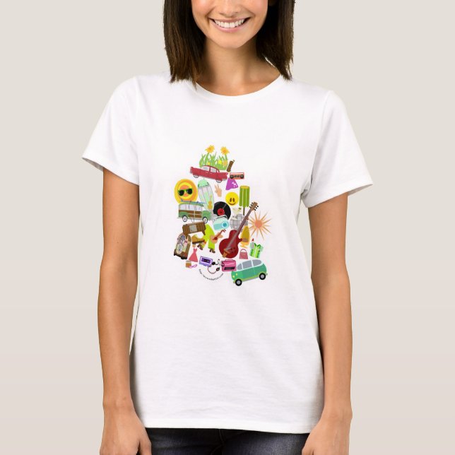 Retro Collage Illustriert Nostalgie Flashback Desi T-Shirt (Vorderseite)