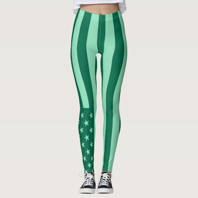 Retro Color American Flag #7 Leggings (Vorderseite)
