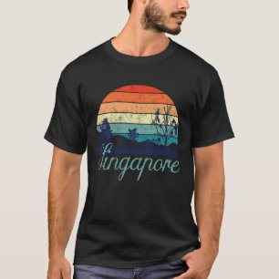 Retro Color Distressed Singapur Reisecamper T-Shirt
