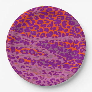 Retro Color Leopard Print Skin #40 Pappteller