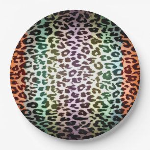 Retro Color Leopard Print Skin #84 Pappteller