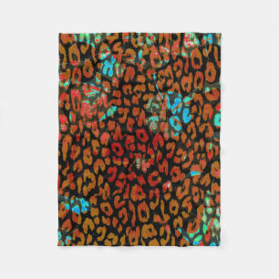 Retro Color Leopard Print Skin #9 Fleecedecke